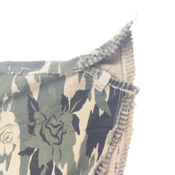 Free People We The Free You And Me Tee Medium Army Floral Camo Oversized Top - Picture 4 of 7